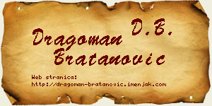 Dragoman Bratanović vizit kartica